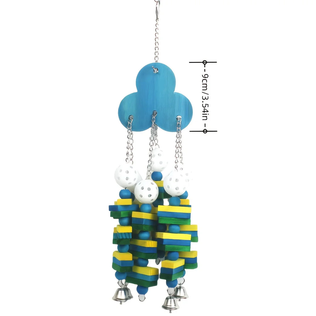 Blueberry-shaped Interactive Parrot Chew Toy Melodic Bell Vibrant