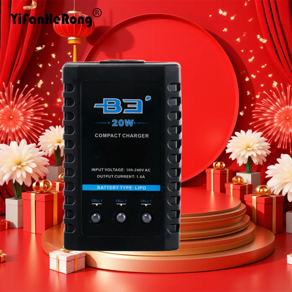 B3 Pro Compact Professional Balance Charger 100 - 240V 10W 20W for 2S 3S 7.4V 11.1V Lithium LiPo Battery B3AC Zpaxo B3 20W US