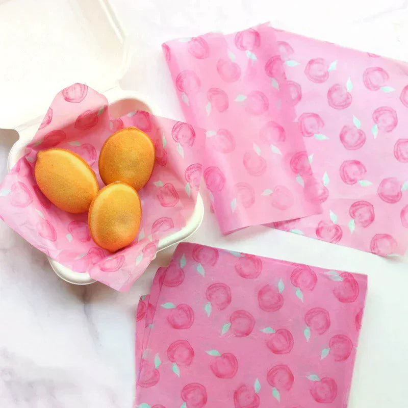 Food Grade Baking Wax Paper Strawberry Floral Patterned Squares Zpaxo