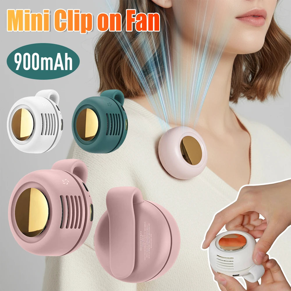 Mini Portable Clip Fan Handheld Waist Hanging Leafless Fan Small Whirlwind Fan Adjustable 3-Speed For Daily Outdoor Travel Zpaxo