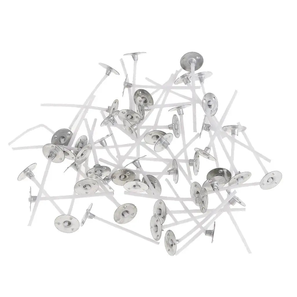 100 Pieces 25/30/35/55/60/70mm CANDLE WICKS PRETABBED PRE WAXED WITH SUSTAINERS Decorative Candle Making Supplie Zpaxo