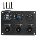 Dual USB Charger Toggle Switch Car Marine RV Multi Panel 4 2A