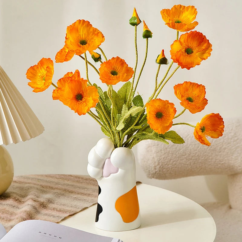 Cat's Paw Resin Vase Ceramic Flower Pot Suitable Desktop Arrangement