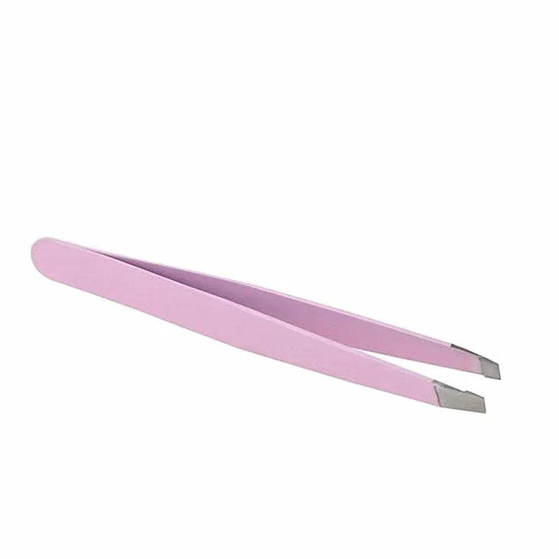 Precision Eyebrow Tweezers Stainless Pink Black Steel Eye Brow Clips Zpaxo 1Pcs Pink