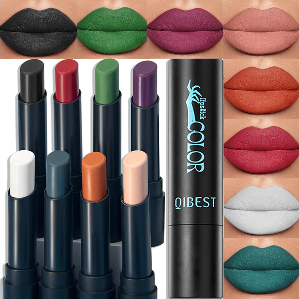 8 Colors Gothic Matte Lipstick Non Stick Vampire Velvet Lip Cream Zpaxo
