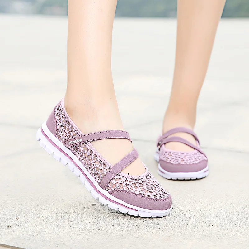 Woman Mesh Flats 2023 Women Fashion Breathable Vulcanized Women's Zpaxo