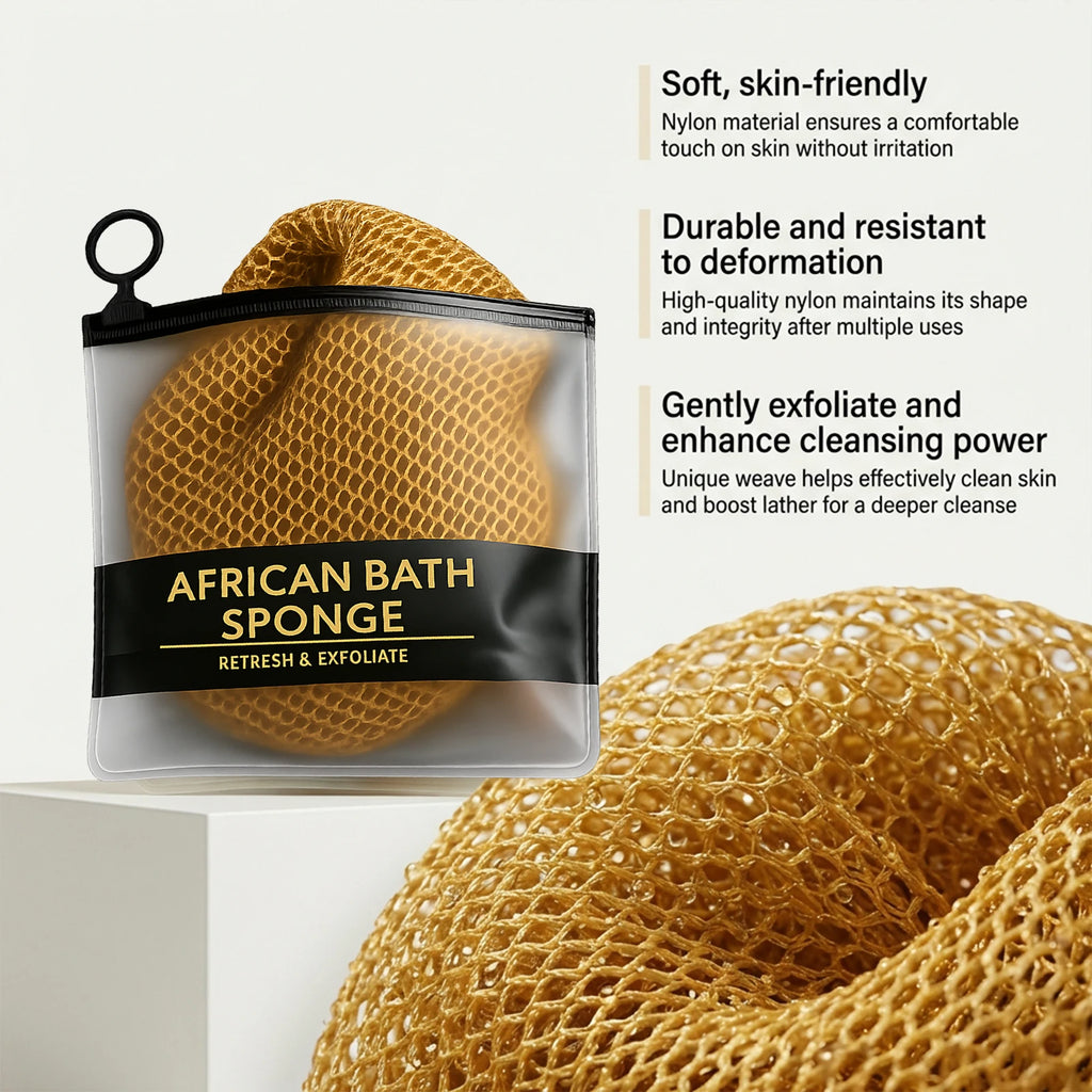 African Net Sponge Exfoliating Body Scrubber Long Nylon Bath Net Soft Shower Washcloth Back Scrubber Skincare Towel 1Pc Zpaxo
