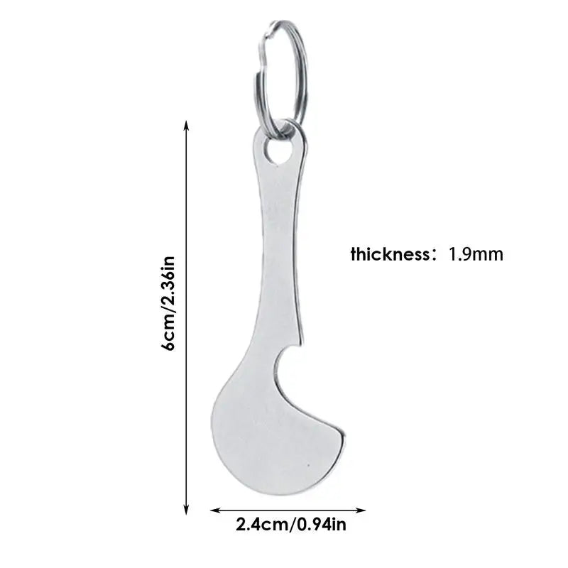 Shopping Trolley Keychain Cart Unlock Tools Quarter Stainless Steel