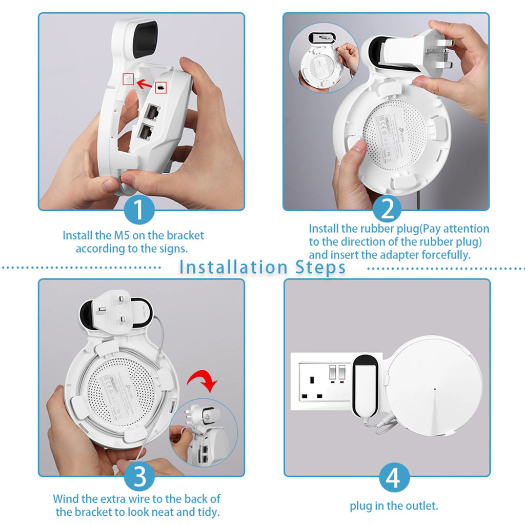 Wall Mount for TP-Link Deco M5 Whole Home Mesh WiFi System Sturdy Bracket Holder Space Saving TP-Link Router Holder Zpaxo