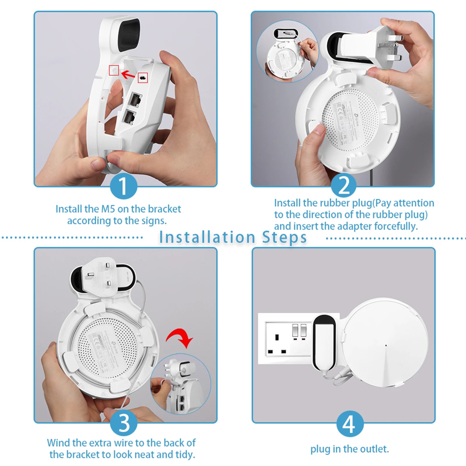 Wall Mount for TP-Link Deco M5 Whole Home Mesh WiFi System Sturdy Bracket Holder Space Saving TP-Link Router Holder Zpaxo