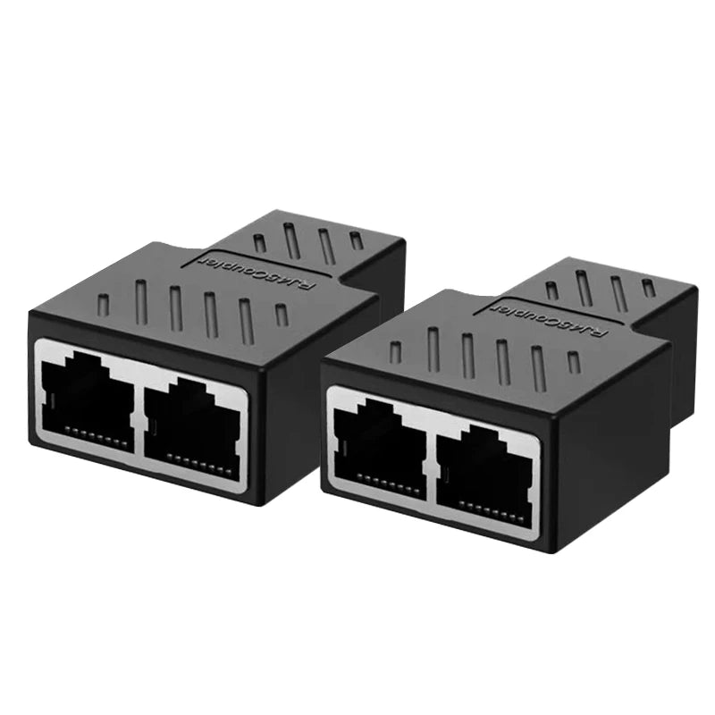 RJ45 Coupler Cat6 Cat5e Ethernet Cable Extender Adapter 1000Mbps LAN Zpaxo RJ45 2IN1-2PCS