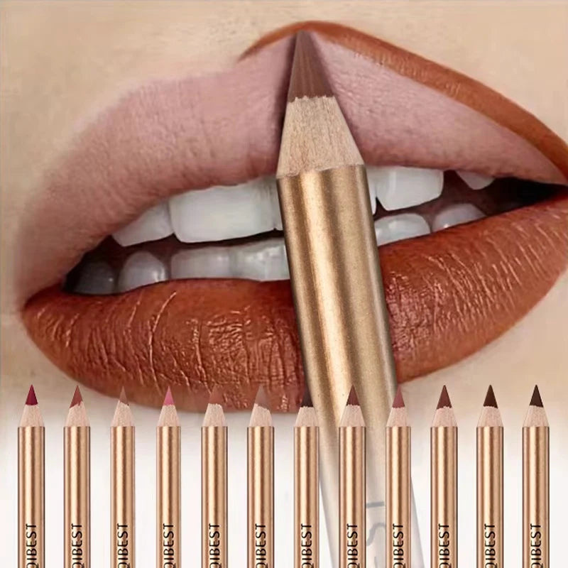 12 Colors Sexy Matte Lipstick Pencil Waterproof Lasting Lip Liner Pen Non-stick Cup Lip Liner Contour Pencil Beauty Makeup Sets Zpaxo Default Title