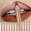 12 Colors Sexy Matte Lipstick Pencil Waterproof Lasting Lip Liner Pen Non-stick Cup Lip Liner Contour Pencil Beauty Makeup Sets Zpaxo Default Title