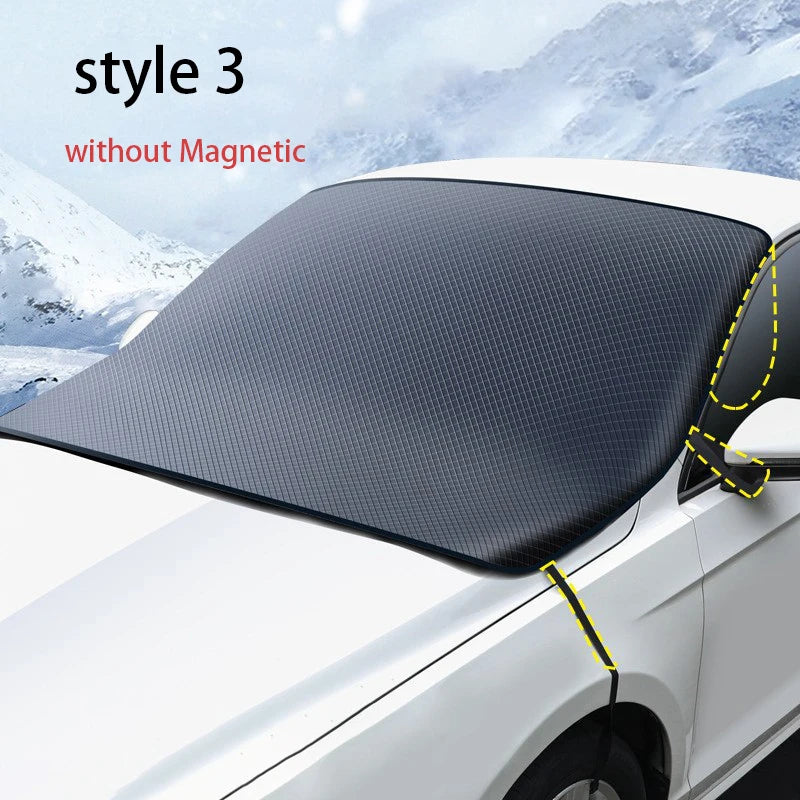 Magnetic Car Snow Cover Car Front Windscreen Cover Exterior Sunshade Snow Protection Snow Shield Half-Cover Windshield Cover Zpaxo color c