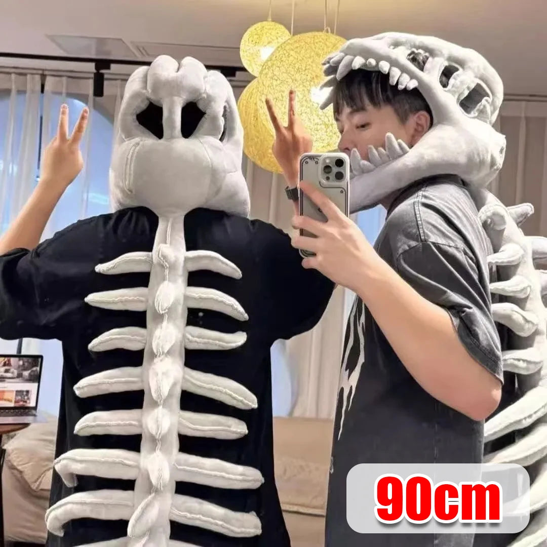 2026 Chinese Dinosaur Skeleton Plush Hoodie Roleplay Costume Mask Toy
