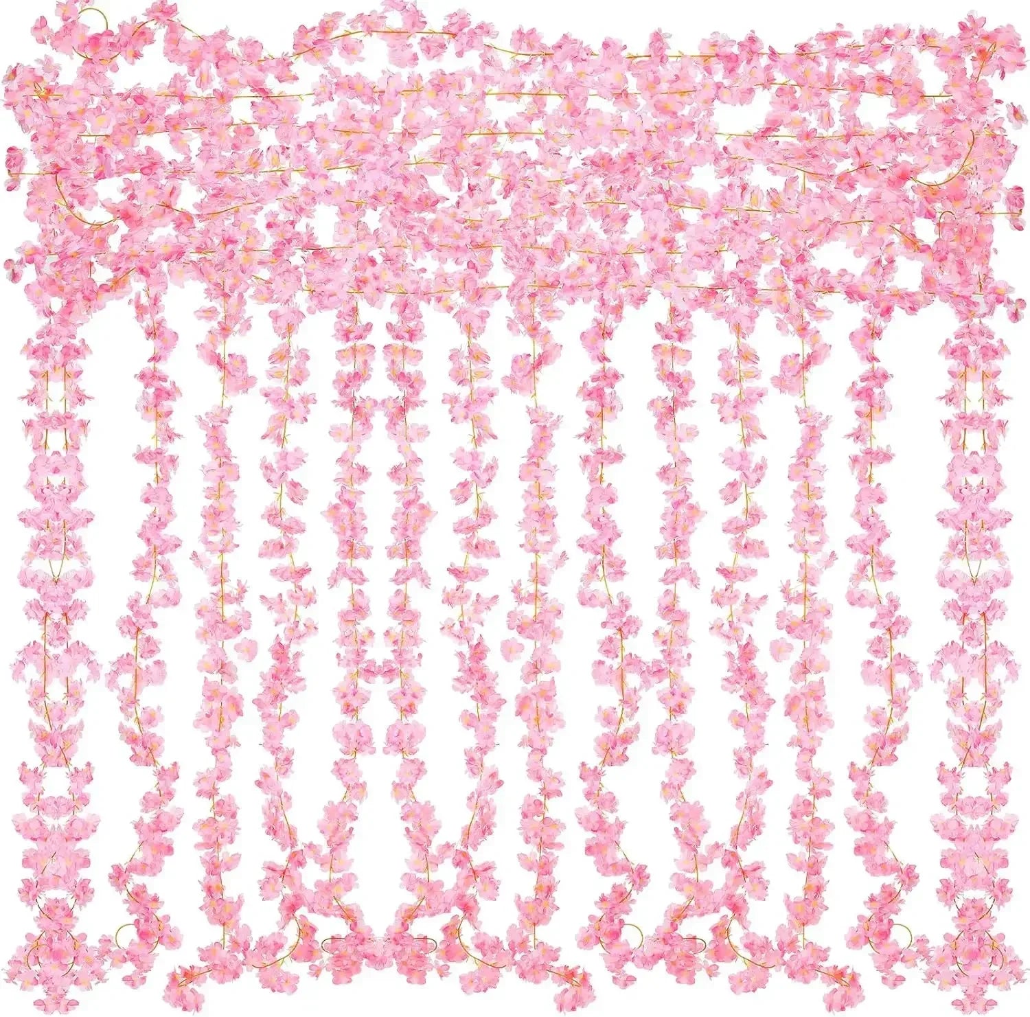 Long Realistic Artificial Cherry Blossom Wisteria Hanging Vine