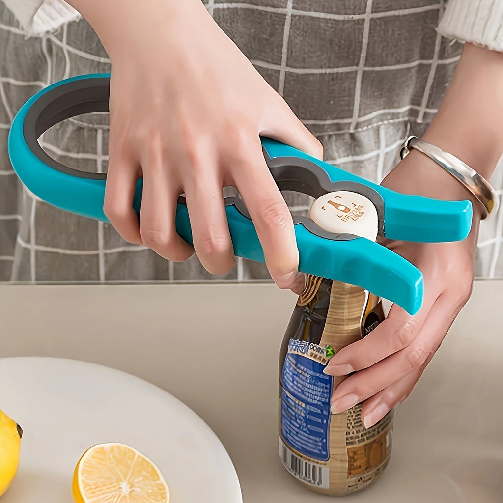 4-in-1 Ergonomic Non-Slip Manual Opener for Bottles Cans, Portable Kitchen Bar Tool, Great Gift for Weak Hands Elderly Youth Zpaxo