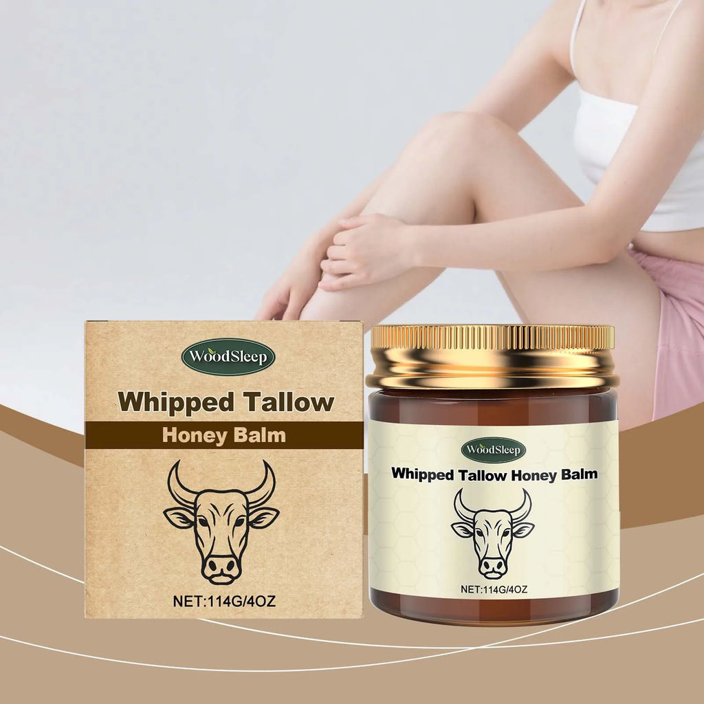 Whipped Beef Tallow Honey Balm Face Cream – Deep Hydration 114g Face Balm Cream Zpaxo