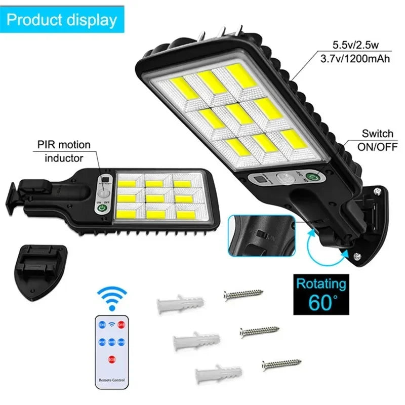 108COB Solar Outdoor Light – Motion Sensor, 3 Modes, IP65