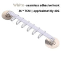 6-Row Corner Suction Cup Hook – No-Drill Bathroom Hanger Suction Cup Hook Zpaxo 1pc White