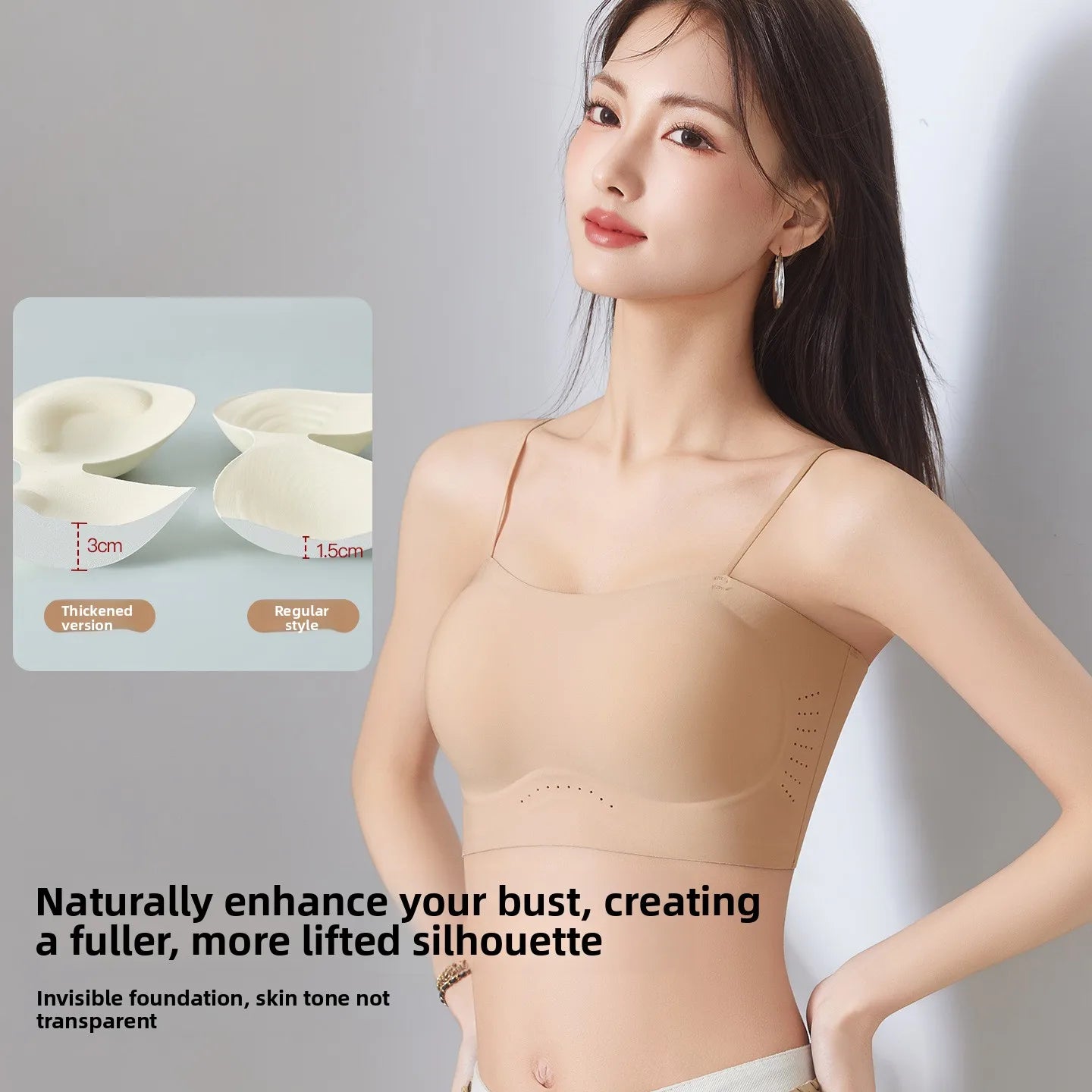 Women's Thin Strap Bralette Summer Backless Invisible Camisole Thick