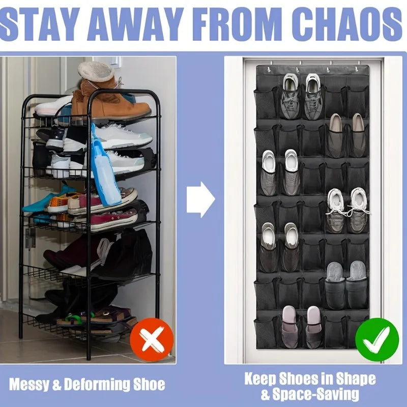 Shoe Storage Rack Door Hanging Organizer 14 24 Mesh Bags Wardrobe