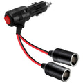 Universal Car Cigarette Lighter Splitter Adapter Off Switch 1 Male 2