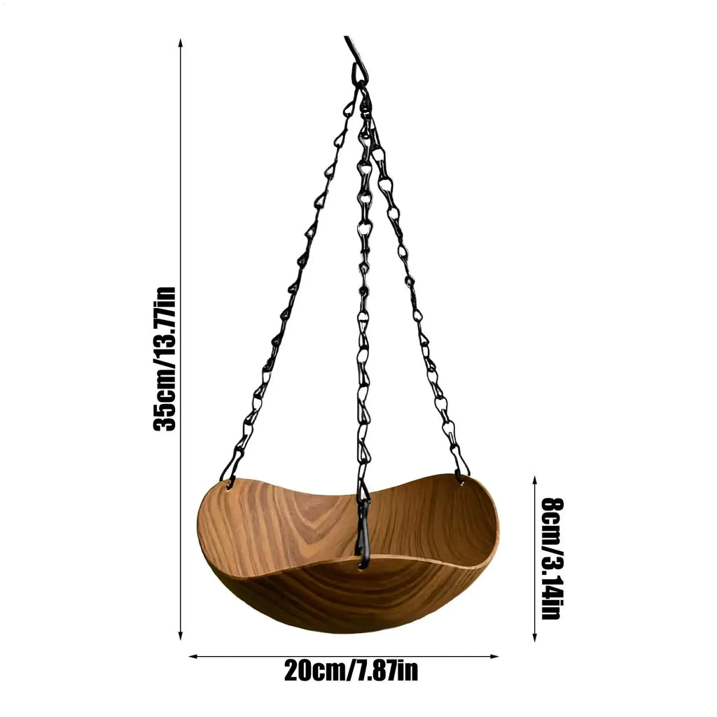 Outdoor Bird Bath Wooden Feeder Water Bowl Wild Feeders Tray Park
