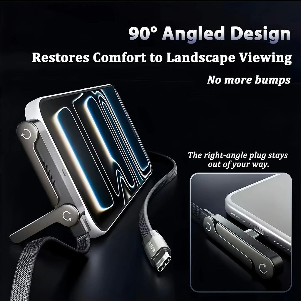 Foldable Charging Cable Integrated Stand Fast Phone Tablet 240W