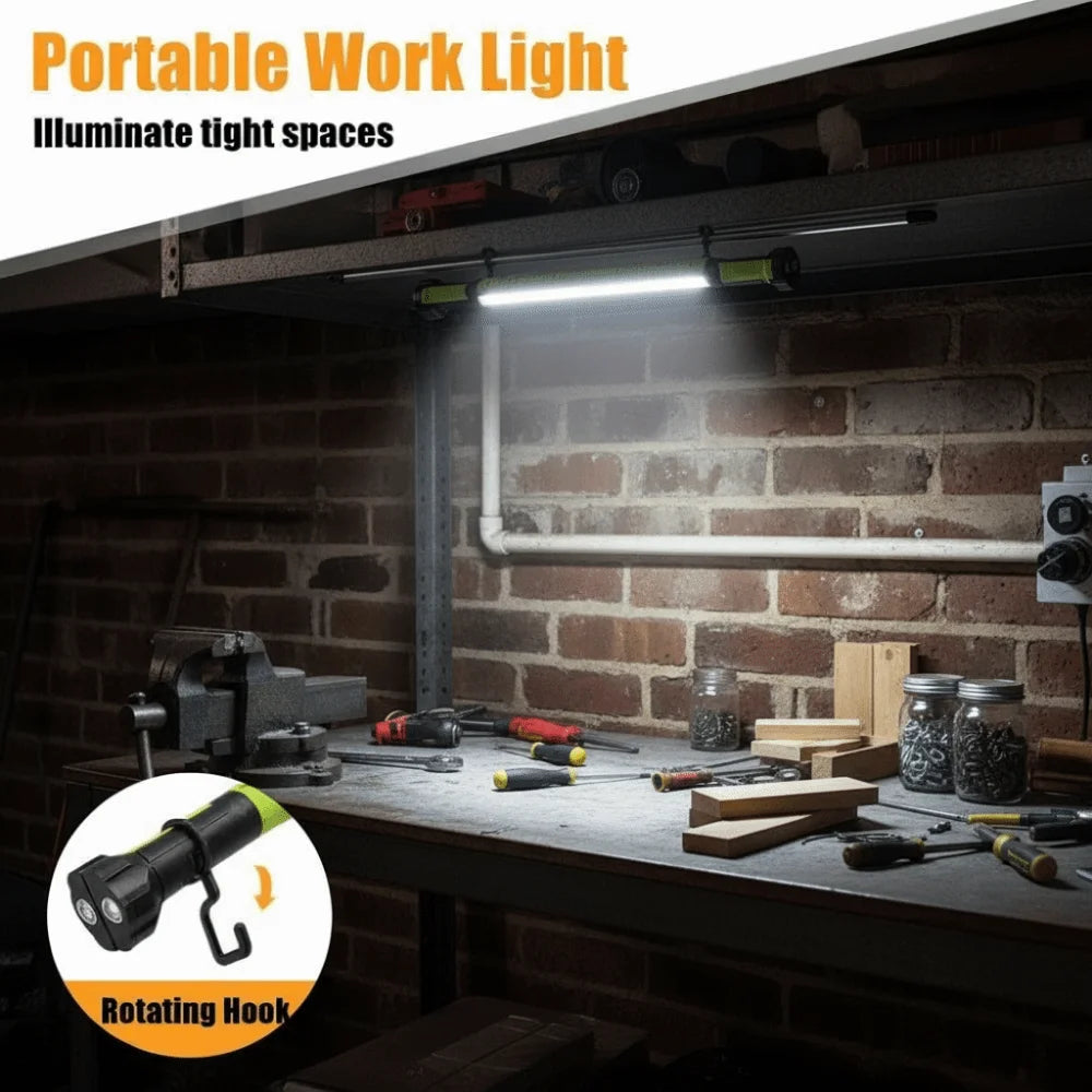 Magnetic LED Work Light Rechargeable Cordless Design Emergency Repair Zpaxo