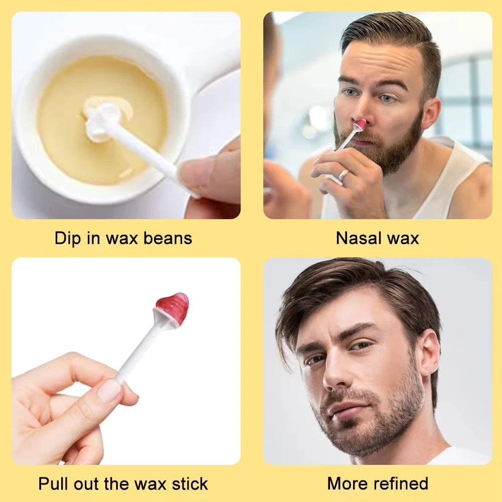 Portable Nose Hair Removal Wax Kit Paper-Free Cleaning Wax Set For Men And Women Wax Bean Nose and Ear Hair Removal Kit Zpaxo
