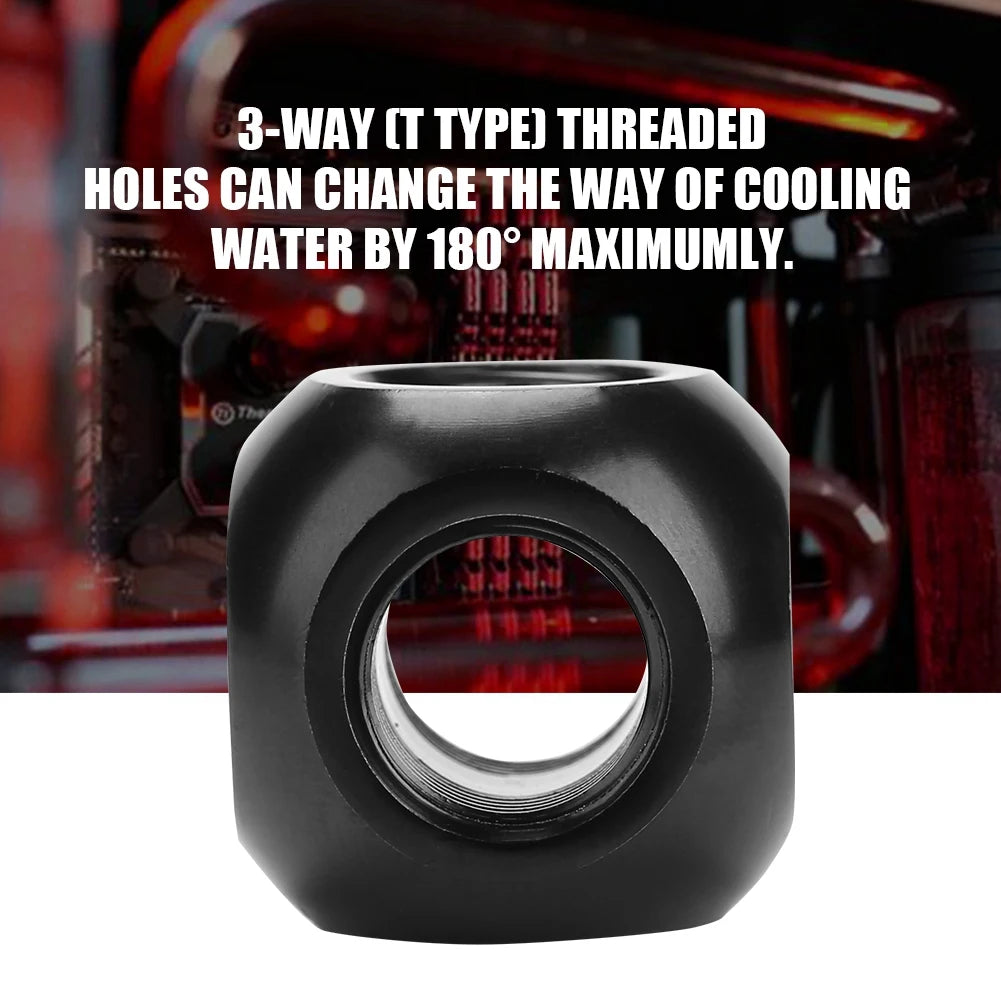 Water Cooling Connector G1/4 Threaded 3 Way Brass Adapter Computer Water Cooling Fitting Spherical Connector Zpaxo
