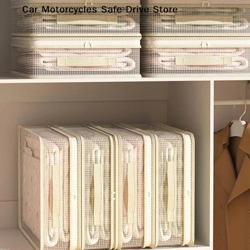 CM1Pcs Foldable Bed Sheet Storage Bags Transparent Clothes Blankets