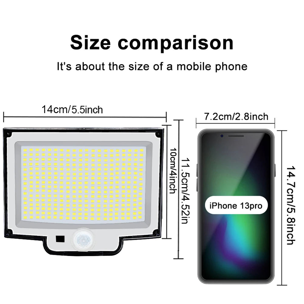 318/200 LED Solar Light Outdoor Super Bright 3 Modes Motion Sensor Wall Lamp IP65 Waterproof Street Light with Remote for Garden Zpaxo