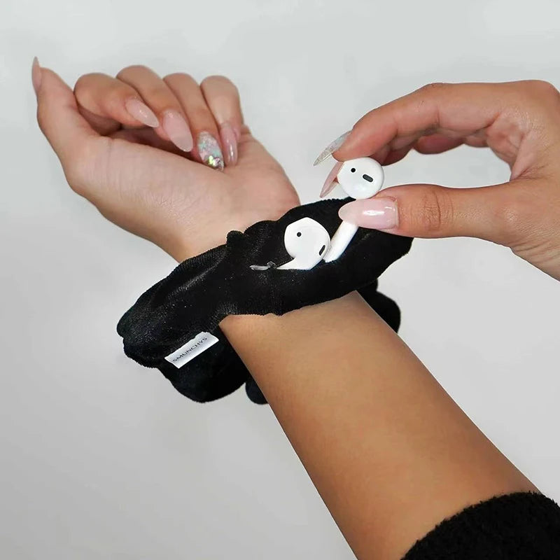 On-the-go Safekeeping Hair Tie Zipper Hide Perfect Storing Key Cash Zpaxo