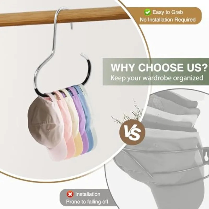 Circle Ring Hat Hanger 8 Hats Display Rack Baseball Cap Organizer Scarf Towel Tie Storage Holder for Closet Bedroom Saving Space Zpaxo