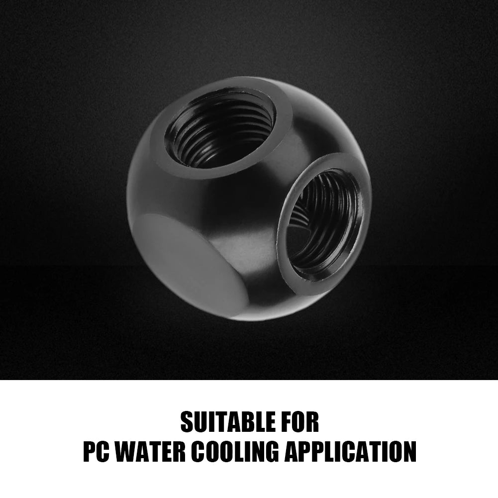 Water Cooling Connector G1/4 Threaded 3 Way Brass Adapter Computer Water Cooling Fitting Spherical Connector Zpaxo
