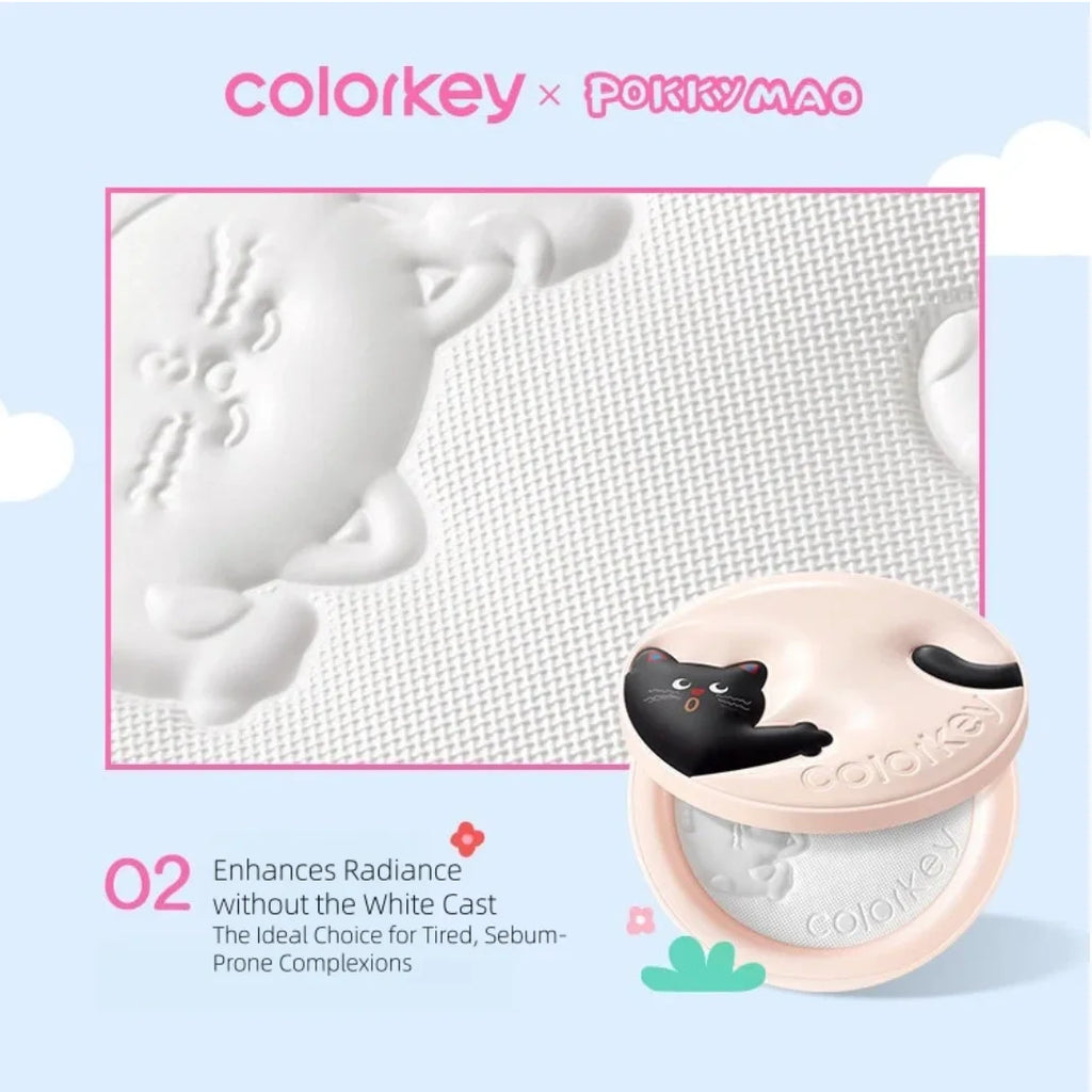 COLORKEY POKKY Cat BLURRING SILKY SETTING POWDER Face Palette Makeup Zpaxo 02