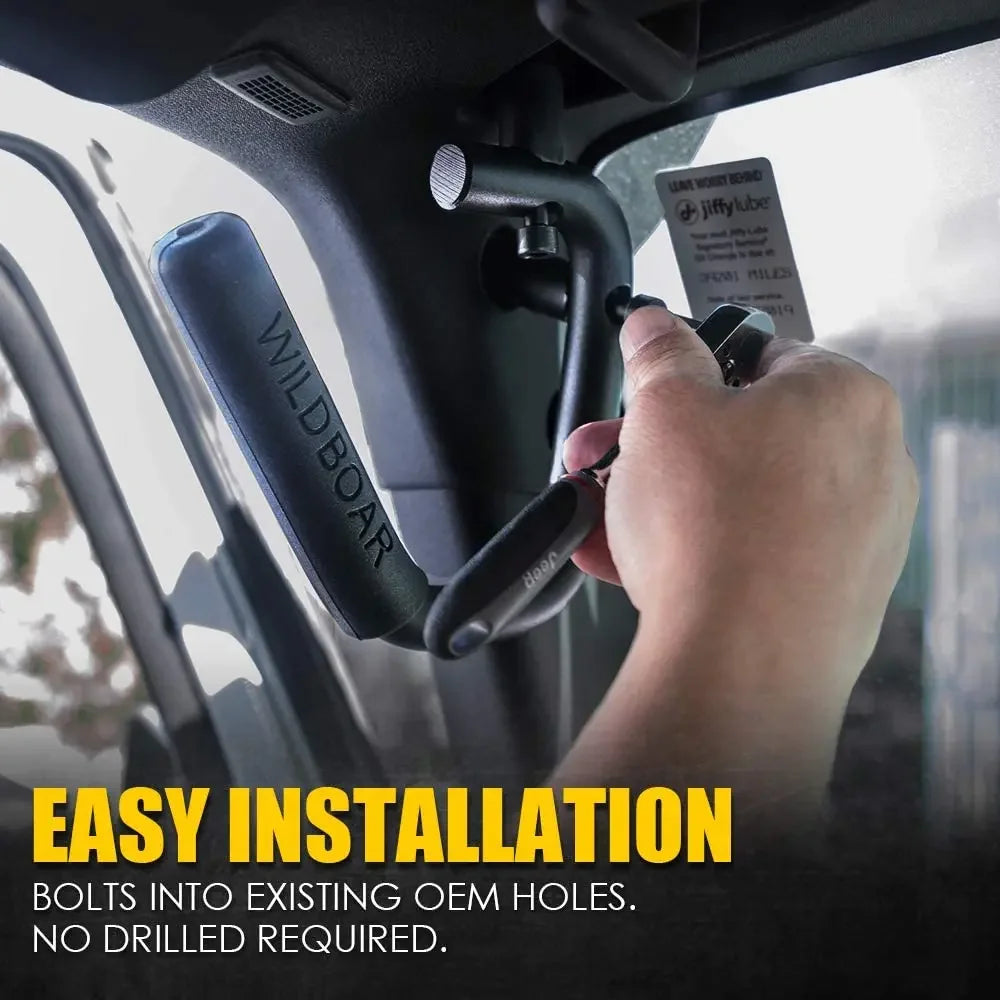 Front Grab Handles for 2007–2018 Jeep Wrangler JK JKU – Black Steel