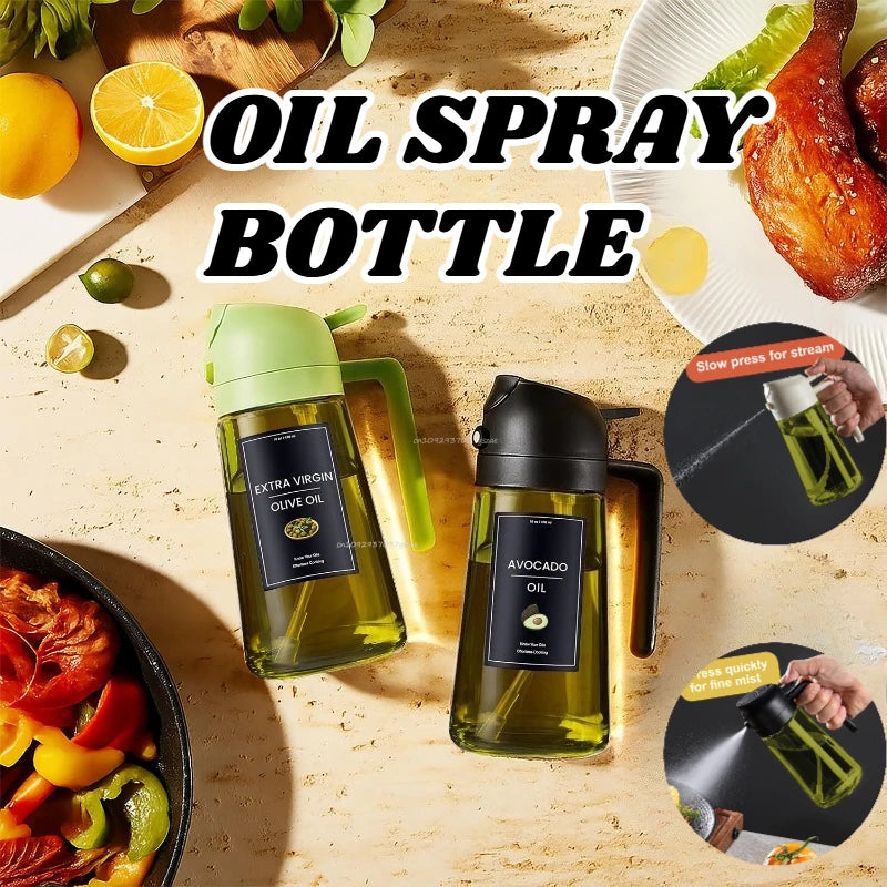 Olive Oil Dispenser Plastic Bottle for Kitchen Gadgets Air Fryer Accessories Olive Oil Sprayer Cooking Light-Blocking Dark Green Zpaxo