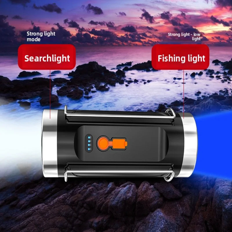 SHINEKNOT Double Head Fishing Flashlight – Blue & White 600LM Fishing Flashlight Zpaxo
