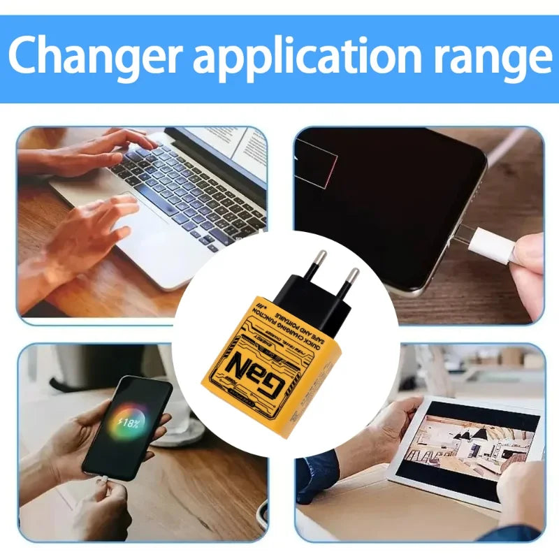 145W 3Ports Ultra Fast Charging Type-c Phone Charger USB-C QC 3 0