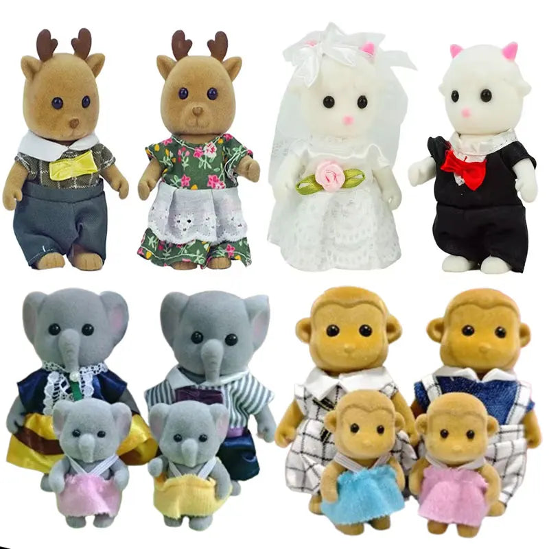 Dollhouse 1 12 Simulation Forest Family Doll Reindeer Panda Animal