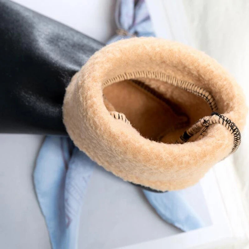 Unisex Winter Warm Leather Thermal Boot Slipper Indoor House Soft