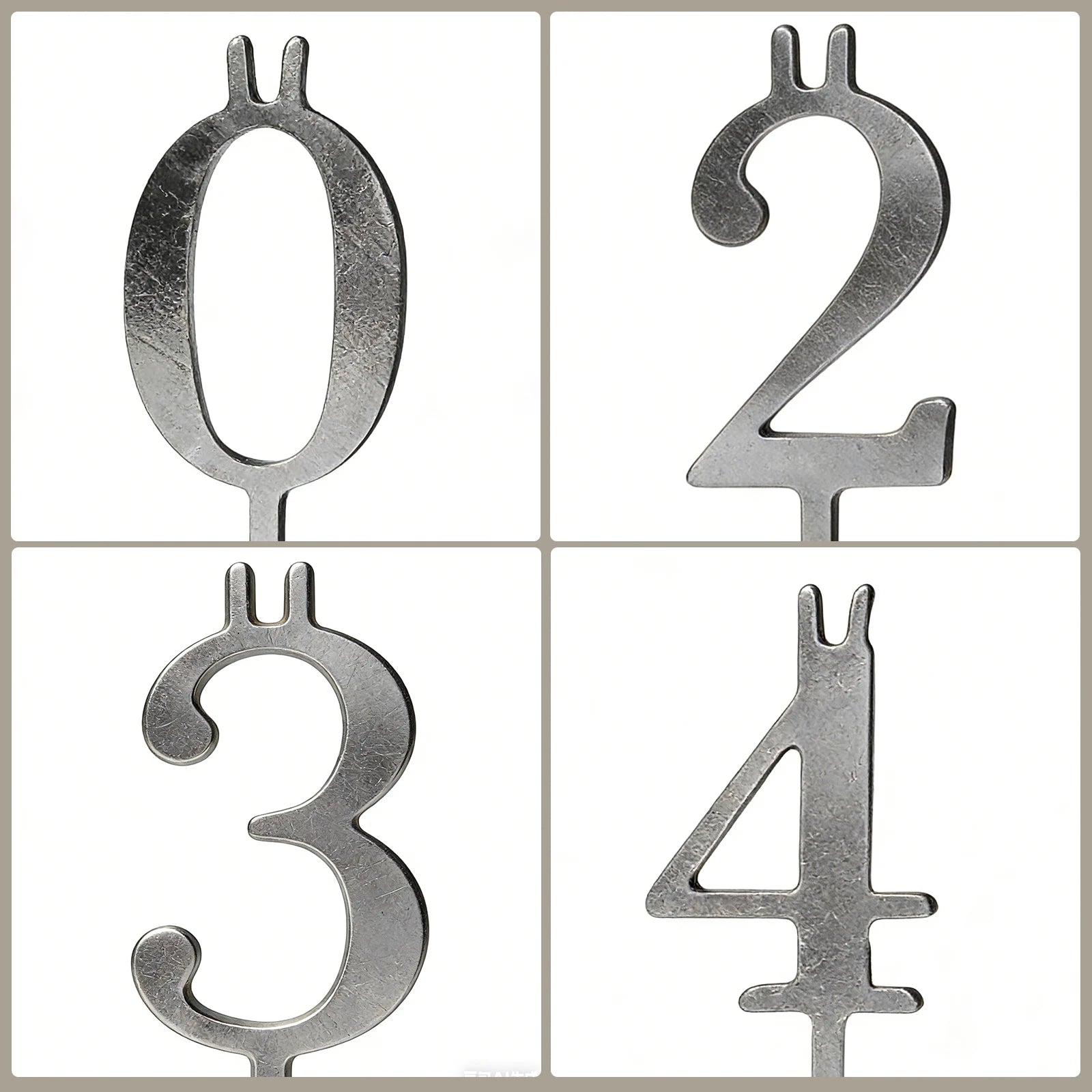 0-9 Reusable Number Birthday Candle Holder Cake Topper Decorations