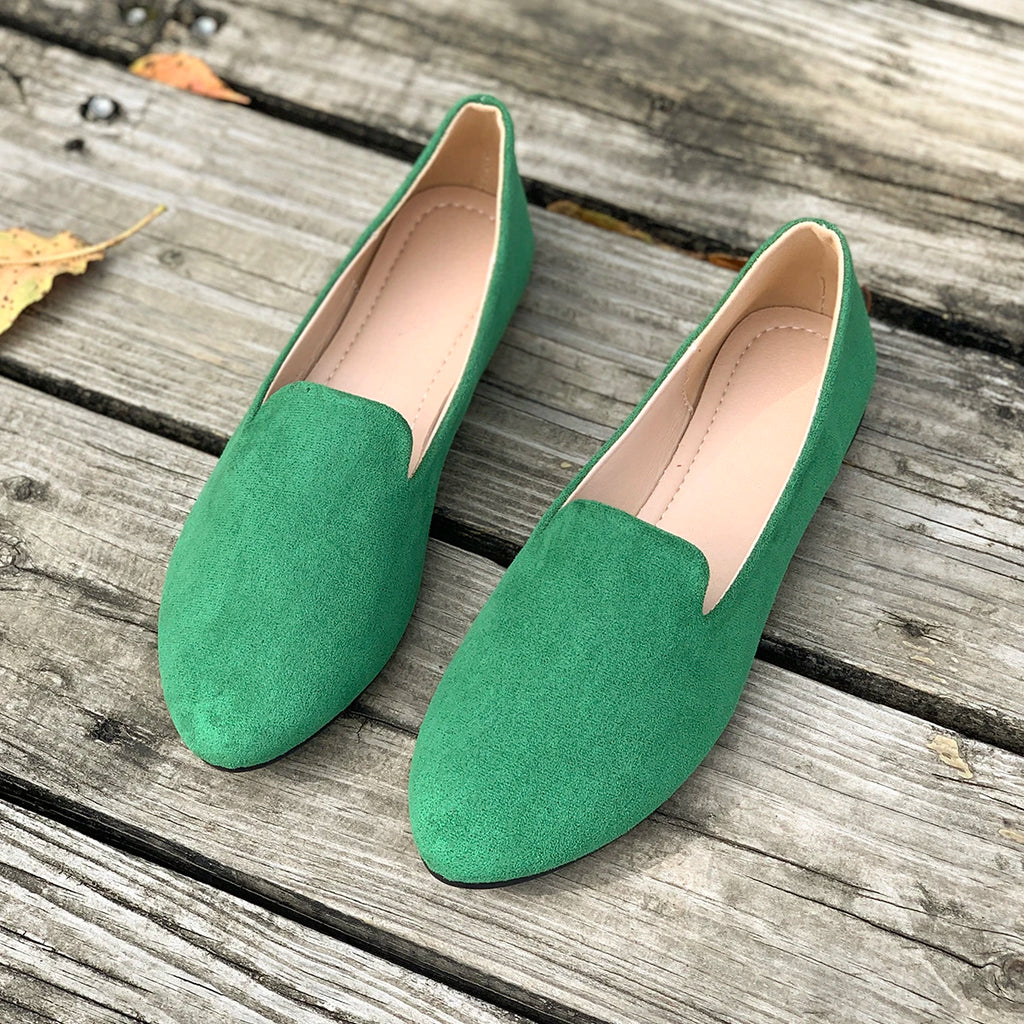 2026 Spring Autumn Shoes Women Comfortable Casual Slip Flats Loafers Zpaxo green 42
