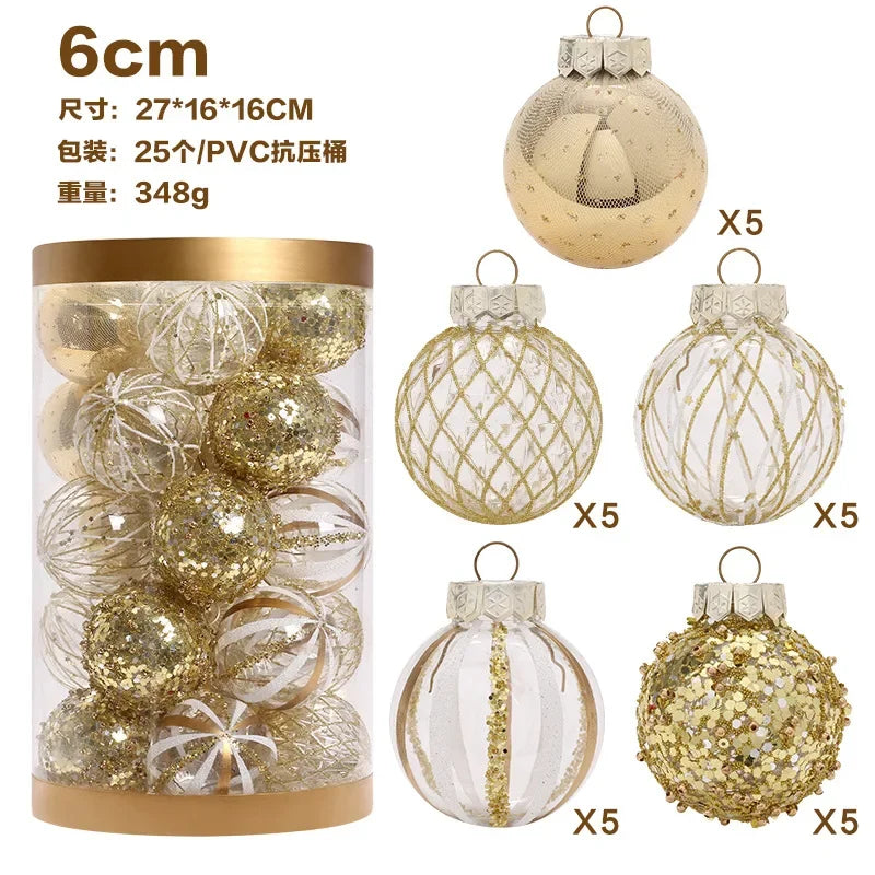 25-Pack 6CM Christmas Ball Ornaments – Festive Tree Decor Christmas Ball Ornaments Zpaxo A