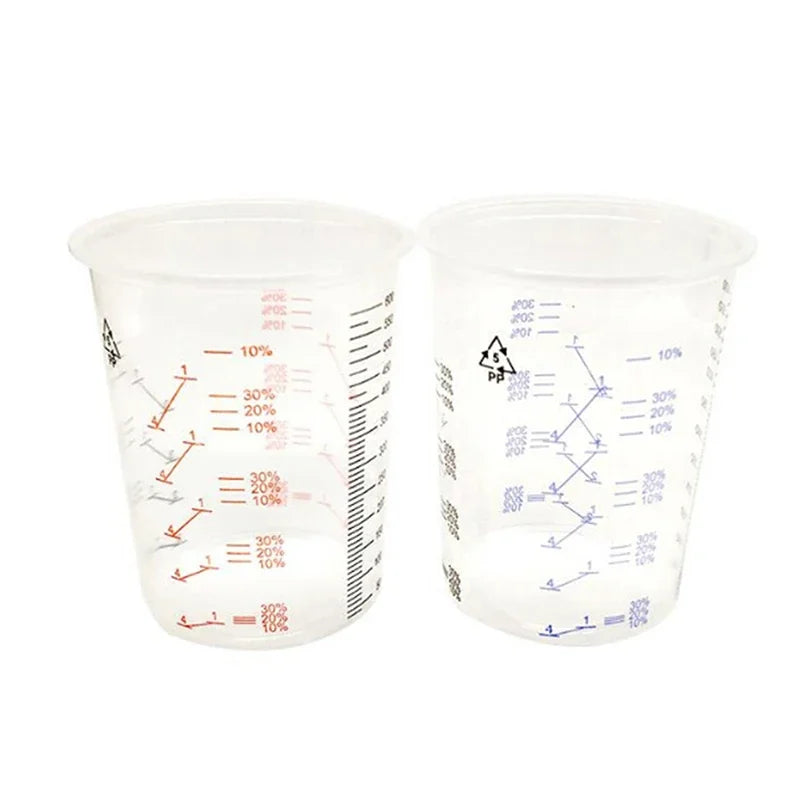 10Pcs 600ml Plastic Paint Mixing Cups Mixing Pot Paint Mixing Calibrated Cup Zpaxo