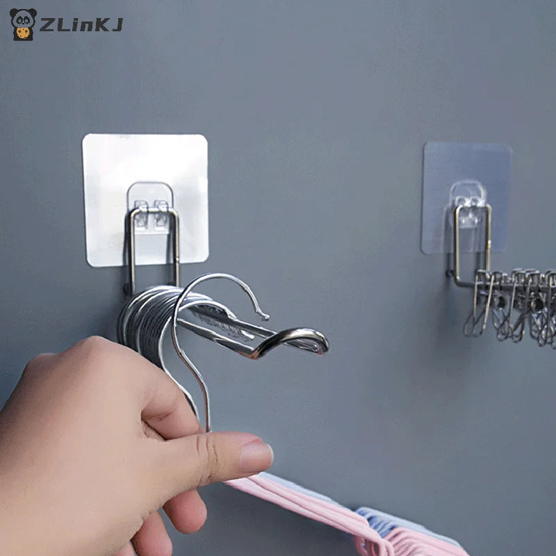 ▶1PCS Versatile Wall-Mounted Foldable Clothes Hanger Rack Windproof Anti-Slip Space-Saving Organizer for Home Storage Zpaxo