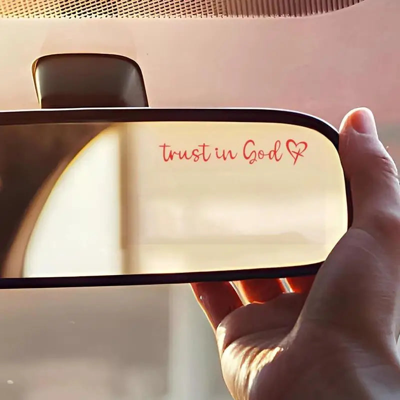 Christian Faith Heart Car Decal – Trust in God Bible Verse
